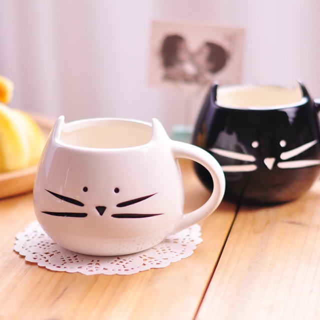 Ceramic Cat Mug with Whiskers | Gifts4leggedlovers.com